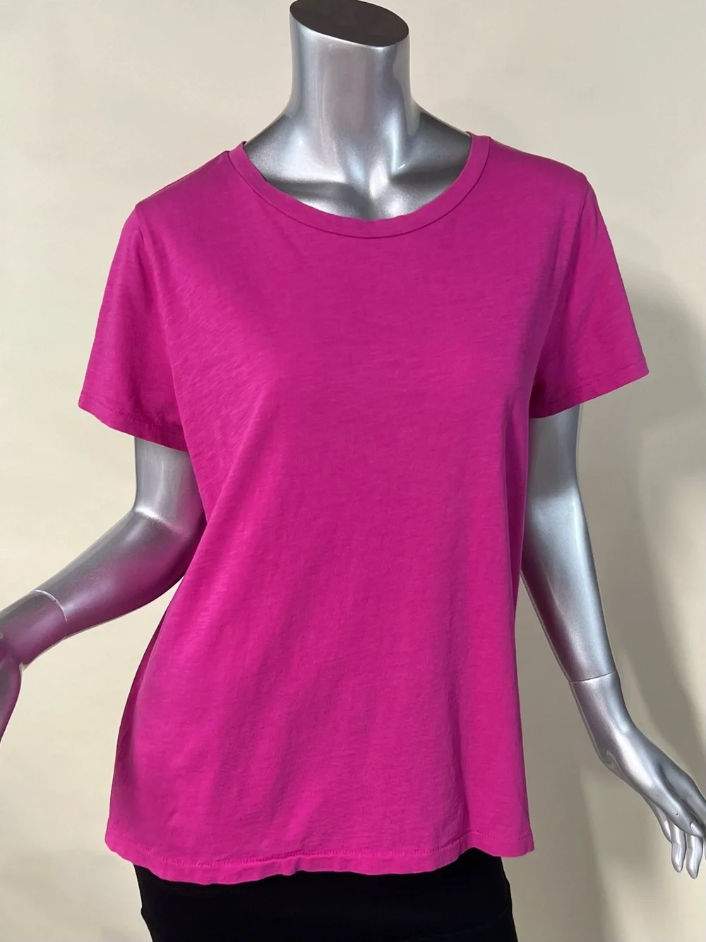 J. Crew Slub 100% Cotton Tee Magenta Pink Crew Neck T Shirt Size XL